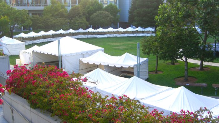 Photo of tents on the Yerba Buena Gardens Esplanade