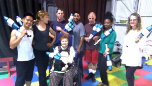 Photo of Circus Bella jugglers with Judy Finelli