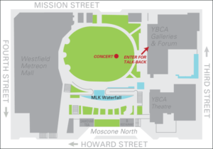 Map of concert and talk-back locations