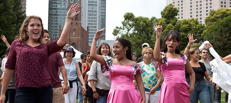 Photo of people dancing at Yerba Buena Gardens Festival