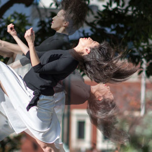 Motion photo of a woman dancing for ChoreoFest by Hillary Goidell