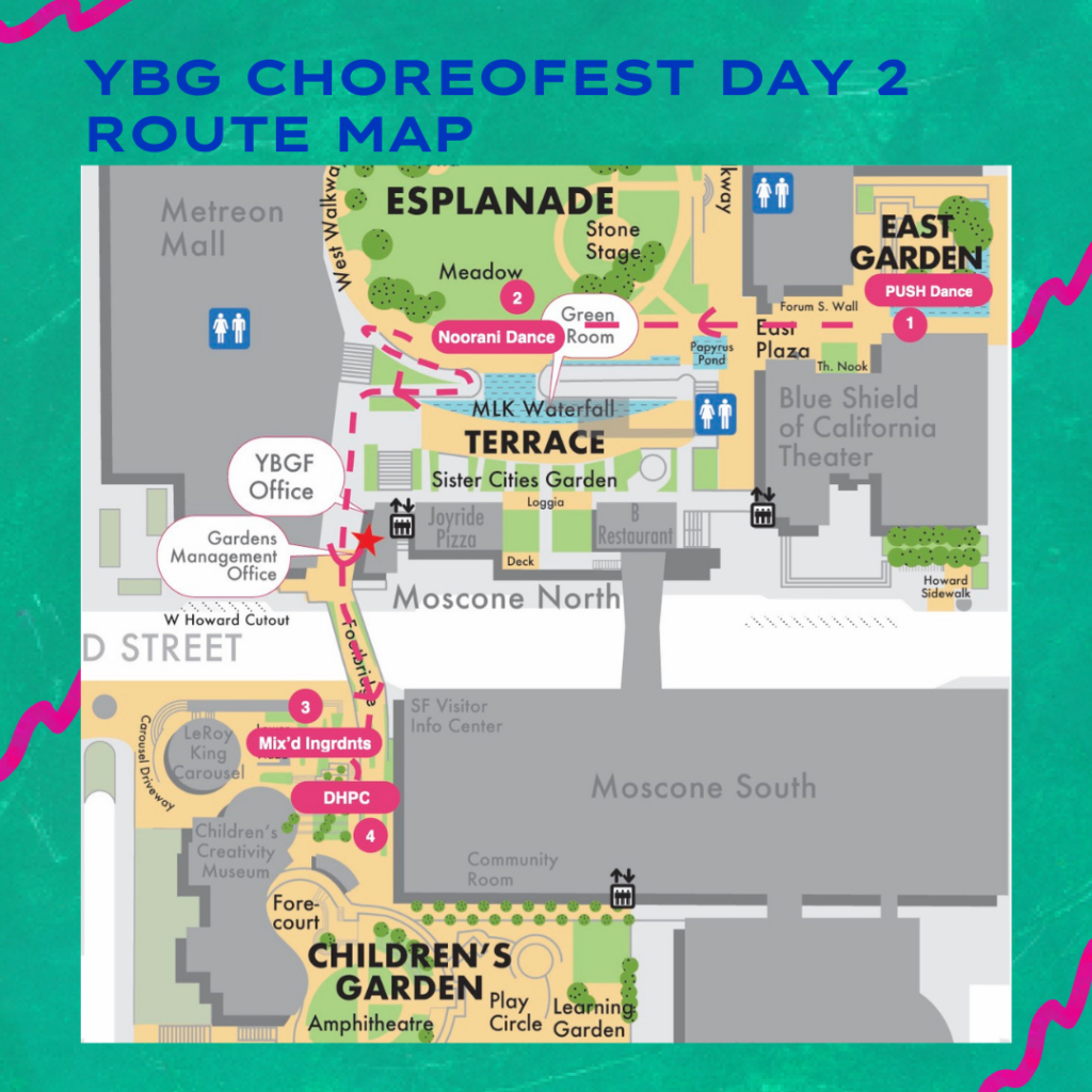 YBG ChoreoFest Day Two Route Map