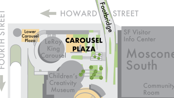 Map of Carousel Plaza at Yerba Buena Gardens in San Francisco
