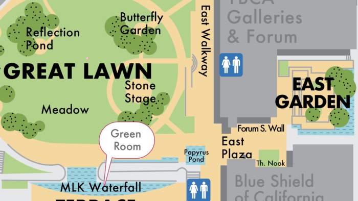 Map of the Yerba Buena Gardens East Garden in San Francisco