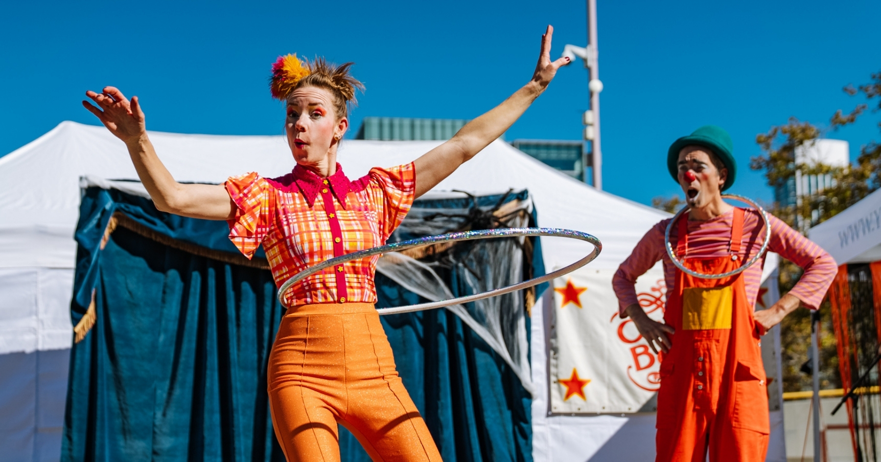 Coventry watching Kaluza in awe as she dances in a hoola hoop